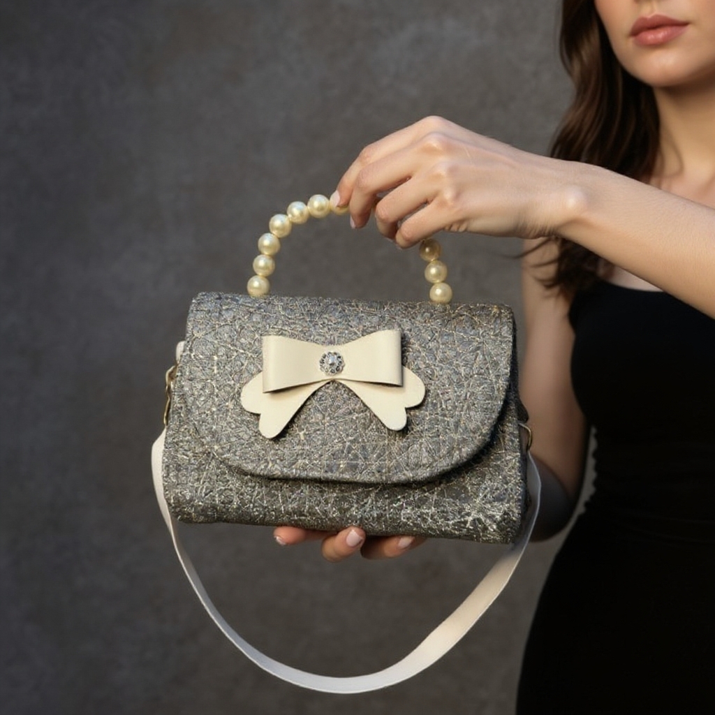 China Leather Stylish Clutch Hand Bag for Women DS110C SILVER