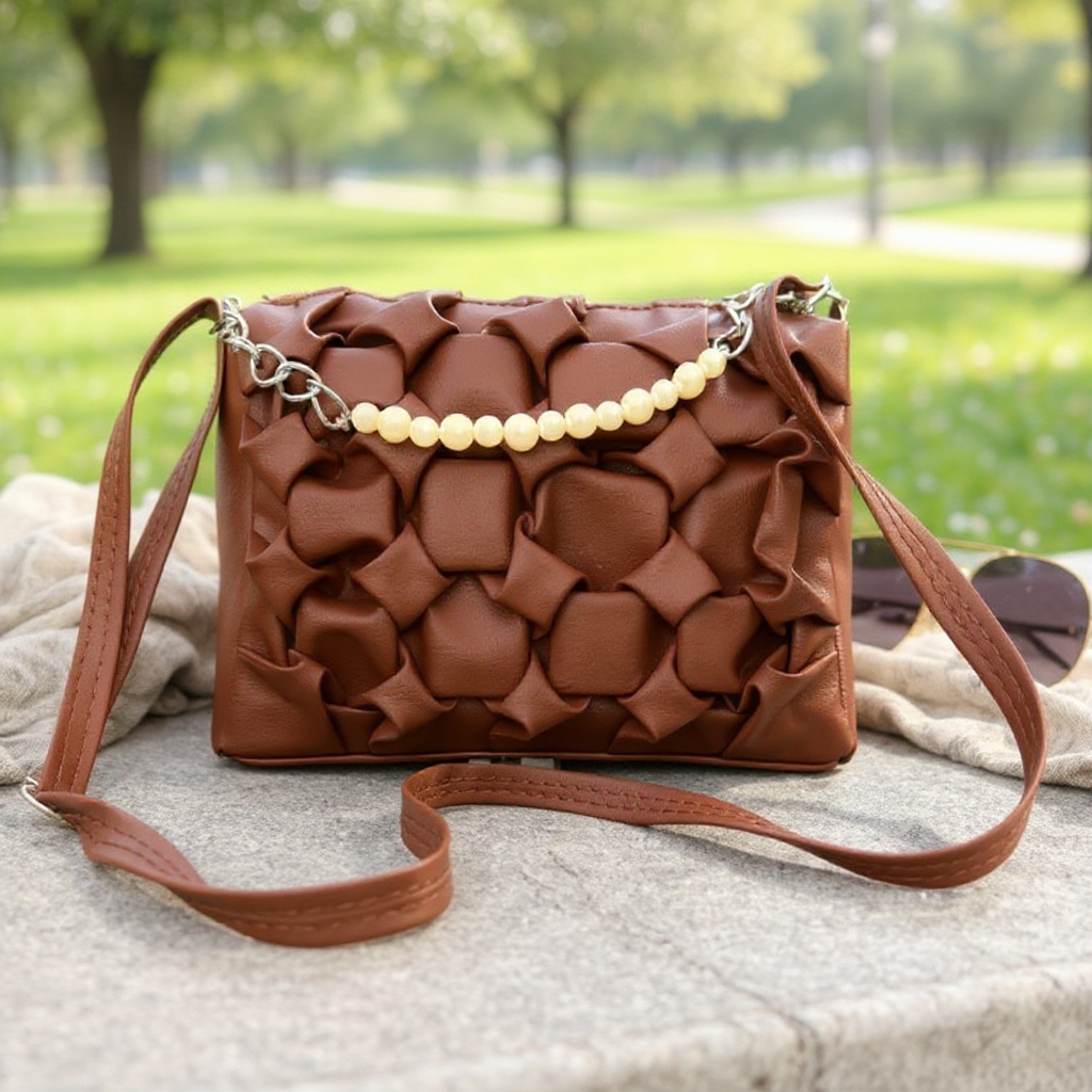 China Leather Stylish Side Bag for Women DS160 CHOCO