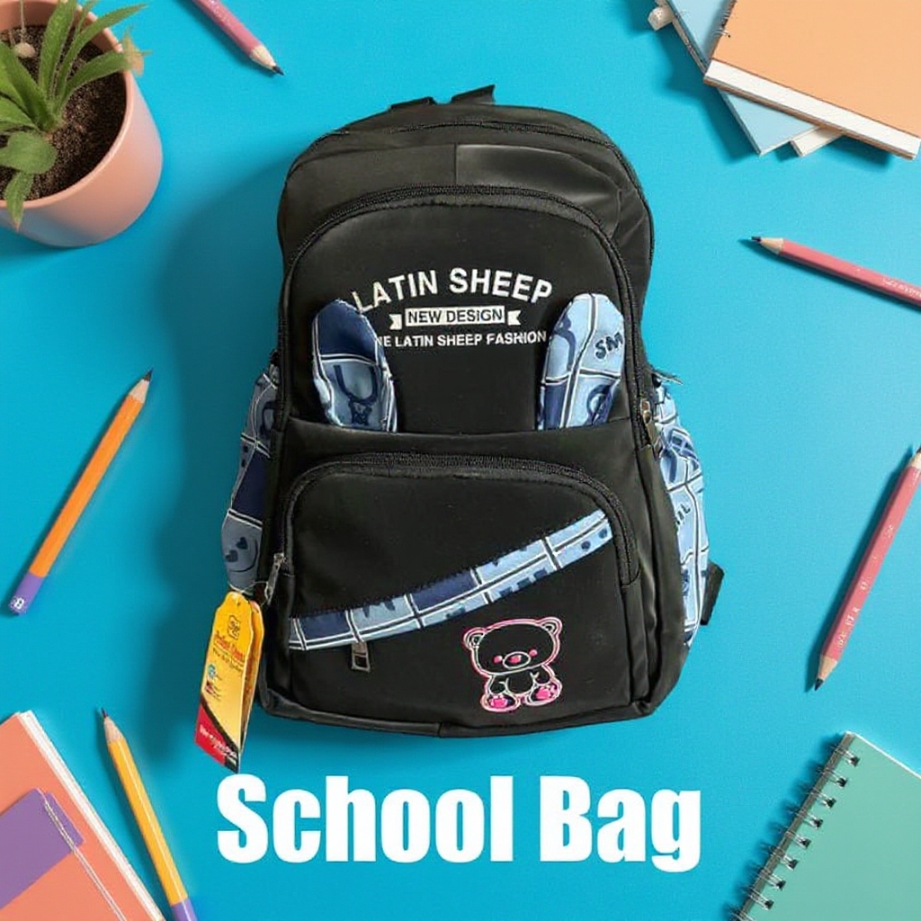 Kids School Bag For Boys and Girls BUNNY 351 BLACK